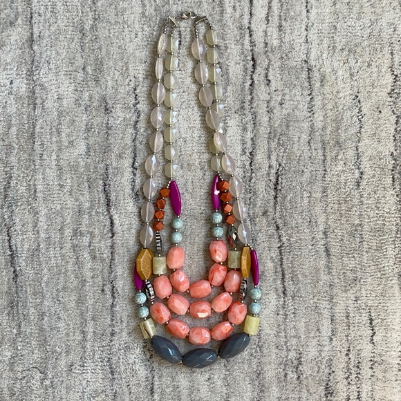 Anthropologie boho chunky beaded necklace - Picture 2 of 3